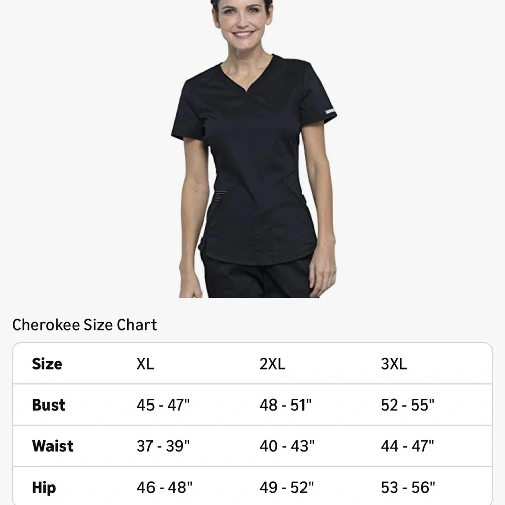 Cherokee Revolution Black Scrub Top - Picture 4 of 4